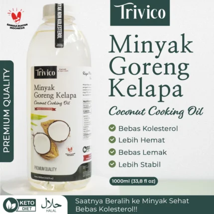 TRIVICO Minyak Goreng Kelapa 1 Liter - Minyak Sehat dan Bebas Kolesterol