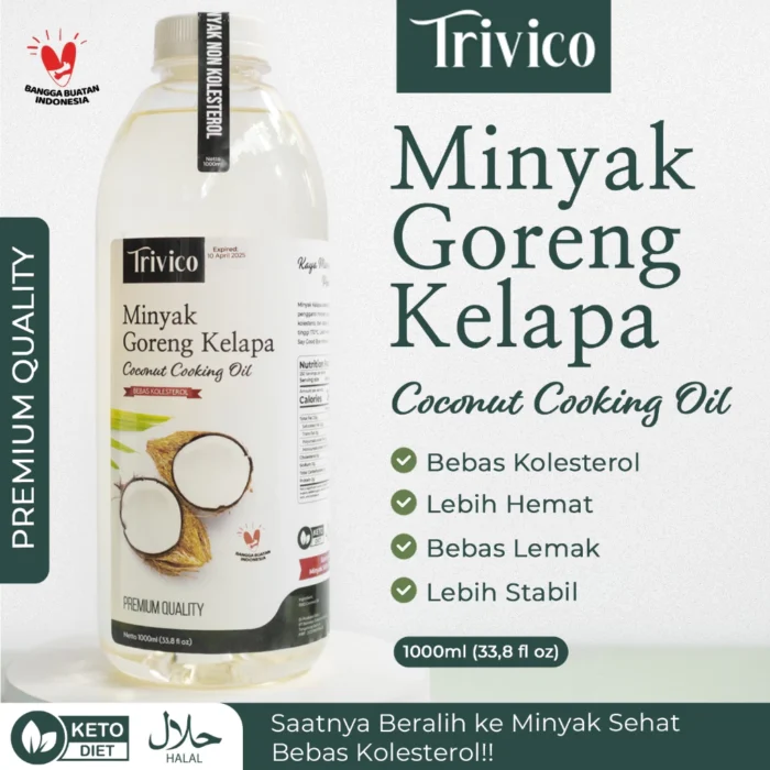 id-11134207-7r992-lmfj39nma0is41 TRIVICO Minyak Goreng Kelapa 1 Liter - Minyak Sehat dan Bebas Kolesterol - Image 1