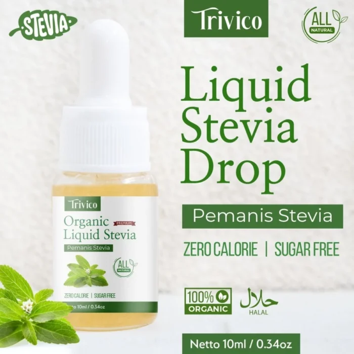 TRIVICO Liquid Stevia - Pemanis 0 Kalori Alami, Ekstrak Daun Stevia 98% - Image 1