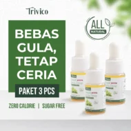 TRIVICO Paket Liquid Stevia 10ml Isi 3 Pcs - Pemanis 0 Kalori Alami Ekstrak Daun Stevia 98%